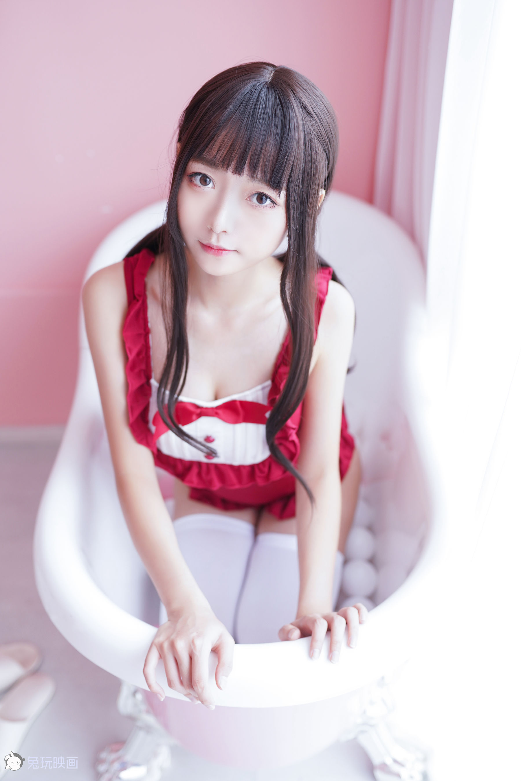 [兔玩映画] - 夏日泳装 Vol.015 女仆白丝_第2张