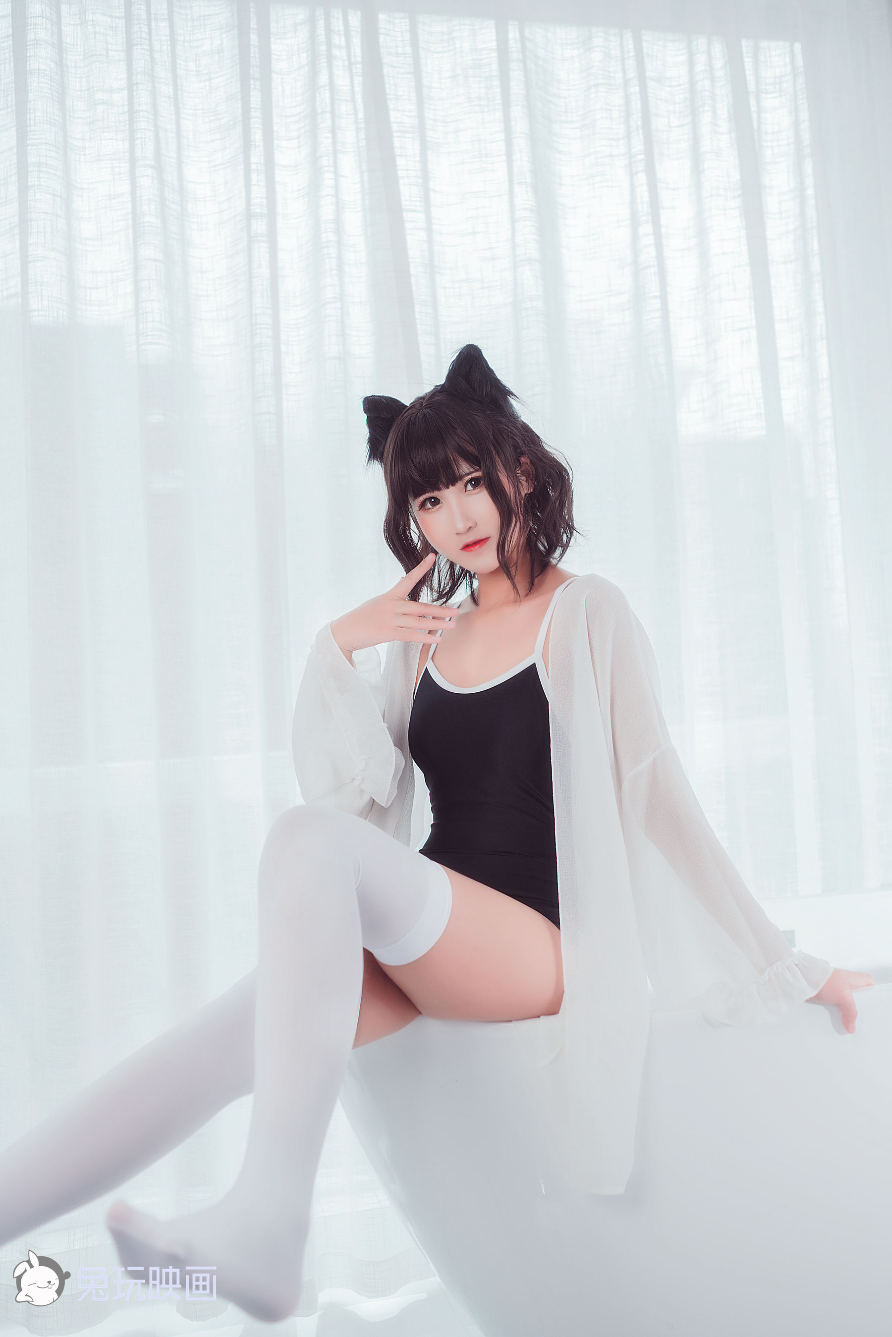 [兔玩映画] - 夏日泳装 Vol.025 白丝喵_第4张