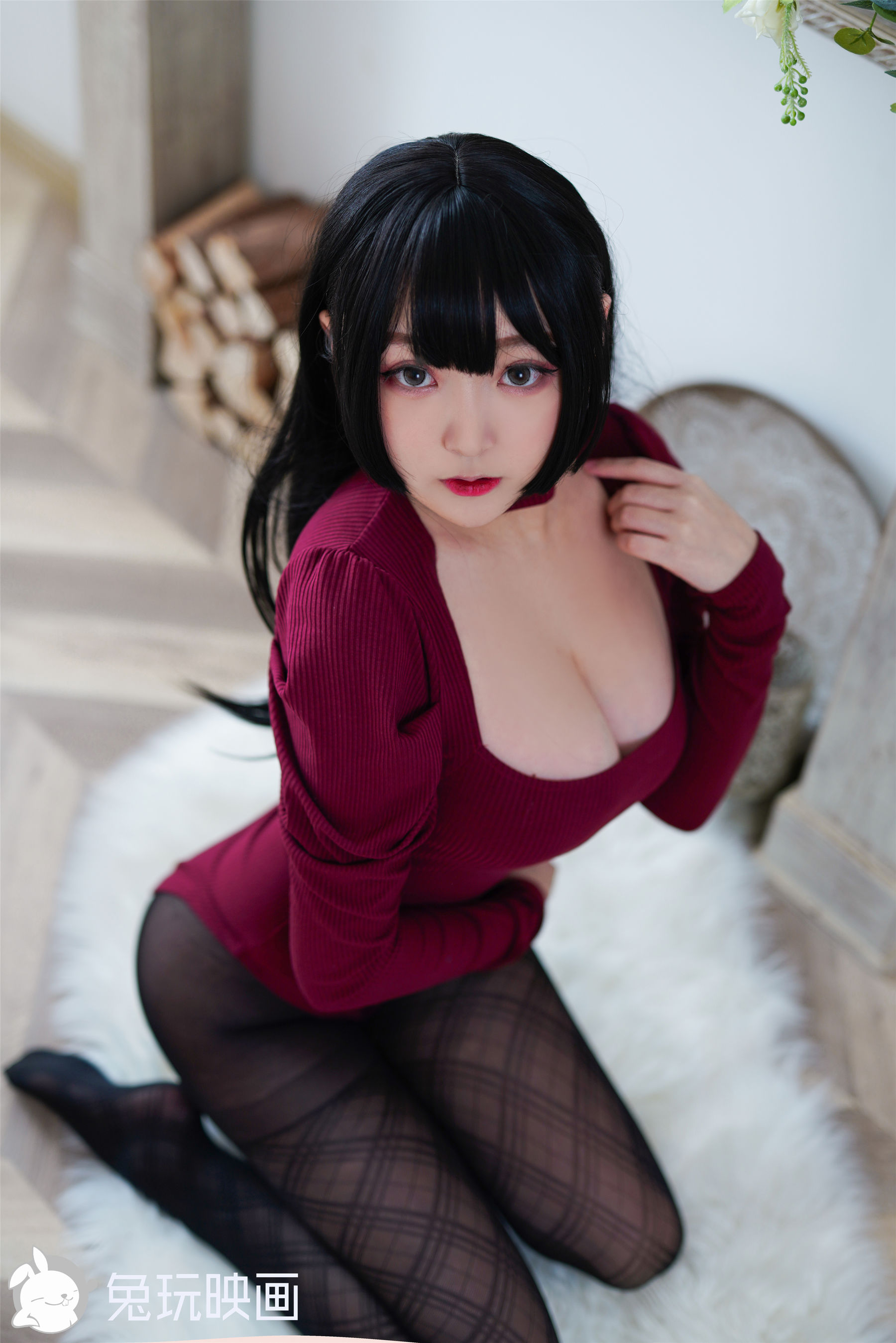 [兔玩映画] - 红色连体毛衣_第1张