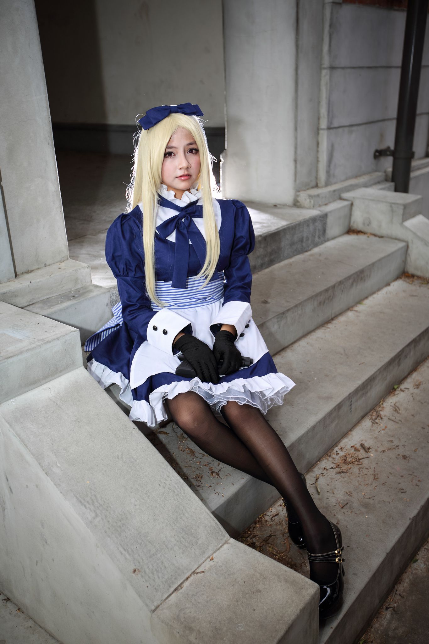 外拍台湾超萌COS女仆黑丝妹子_第3张