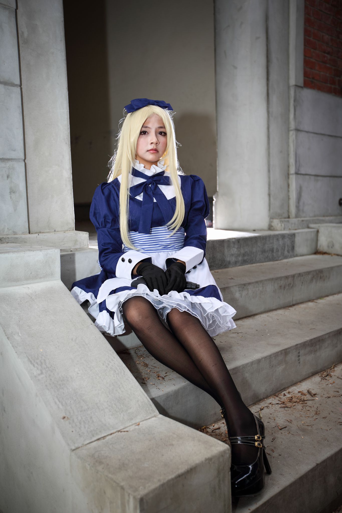 外拍台湾超萌COS女仆黑丝妹子_第4张