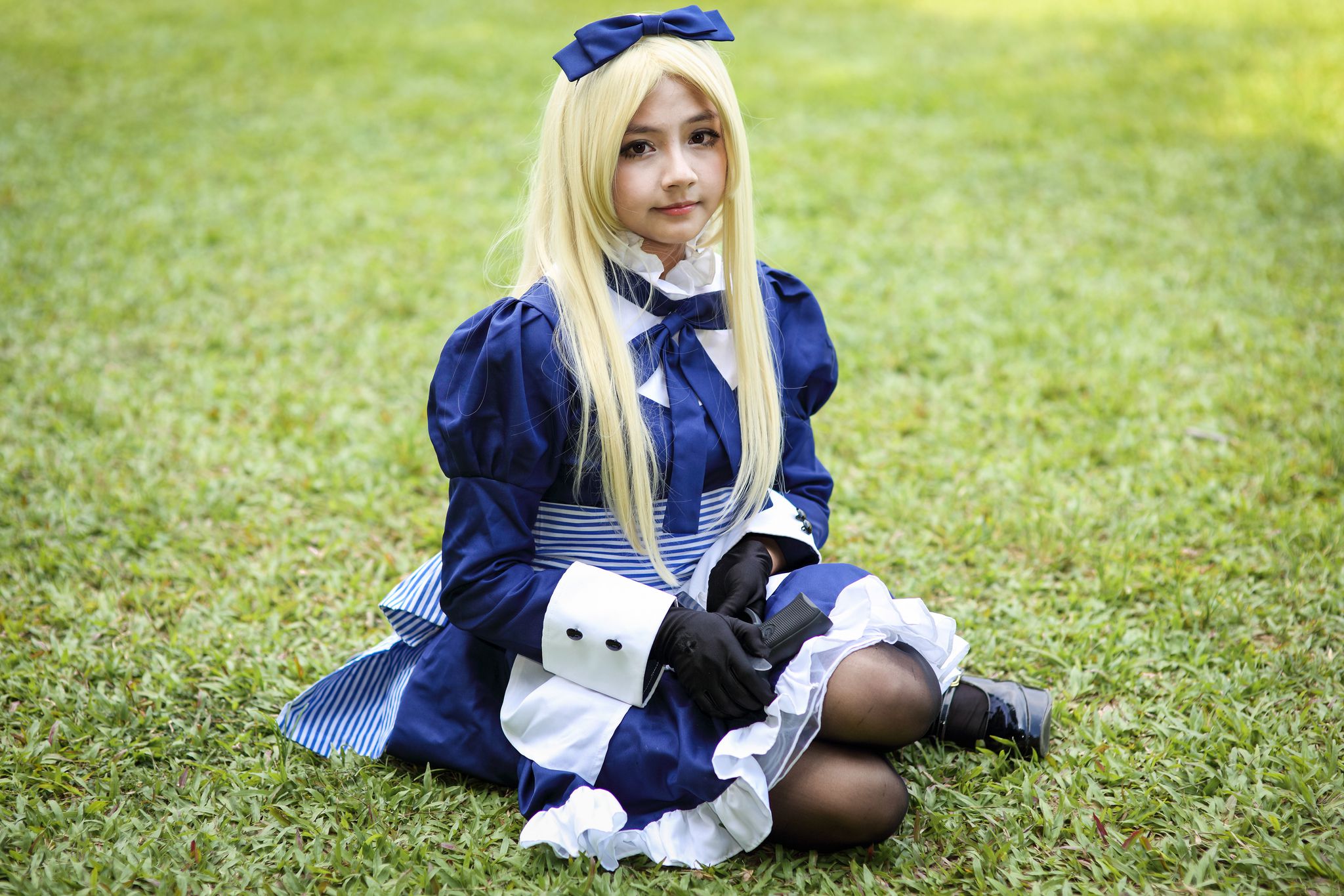 外拍台湾超萌COS女仆黑丝妹子_第5张