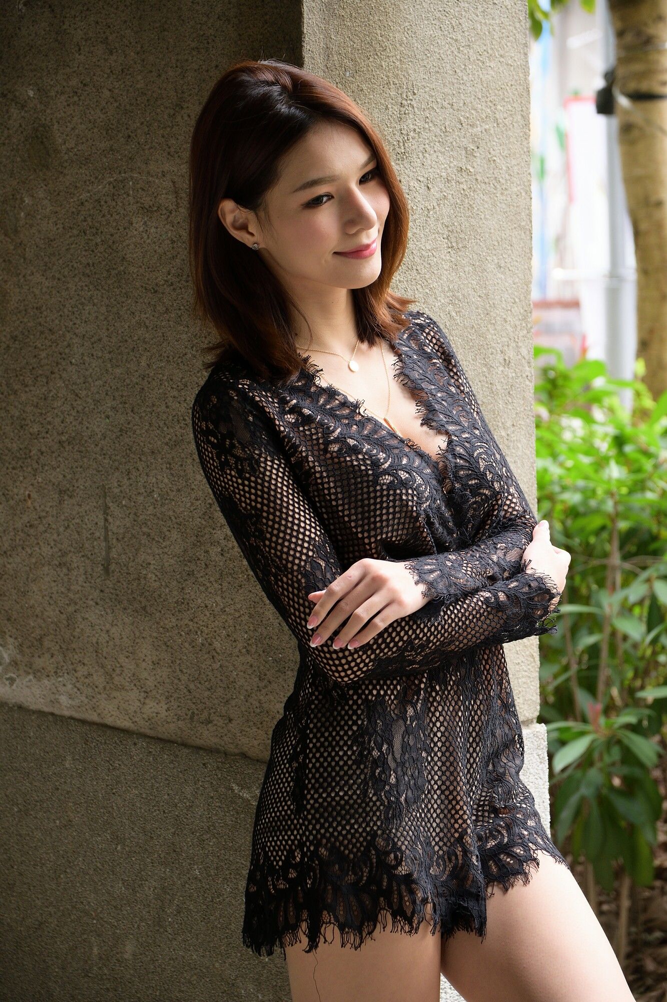 [台湾嫩模] Kate  - 外拍黑色蕾丝系列_第1张