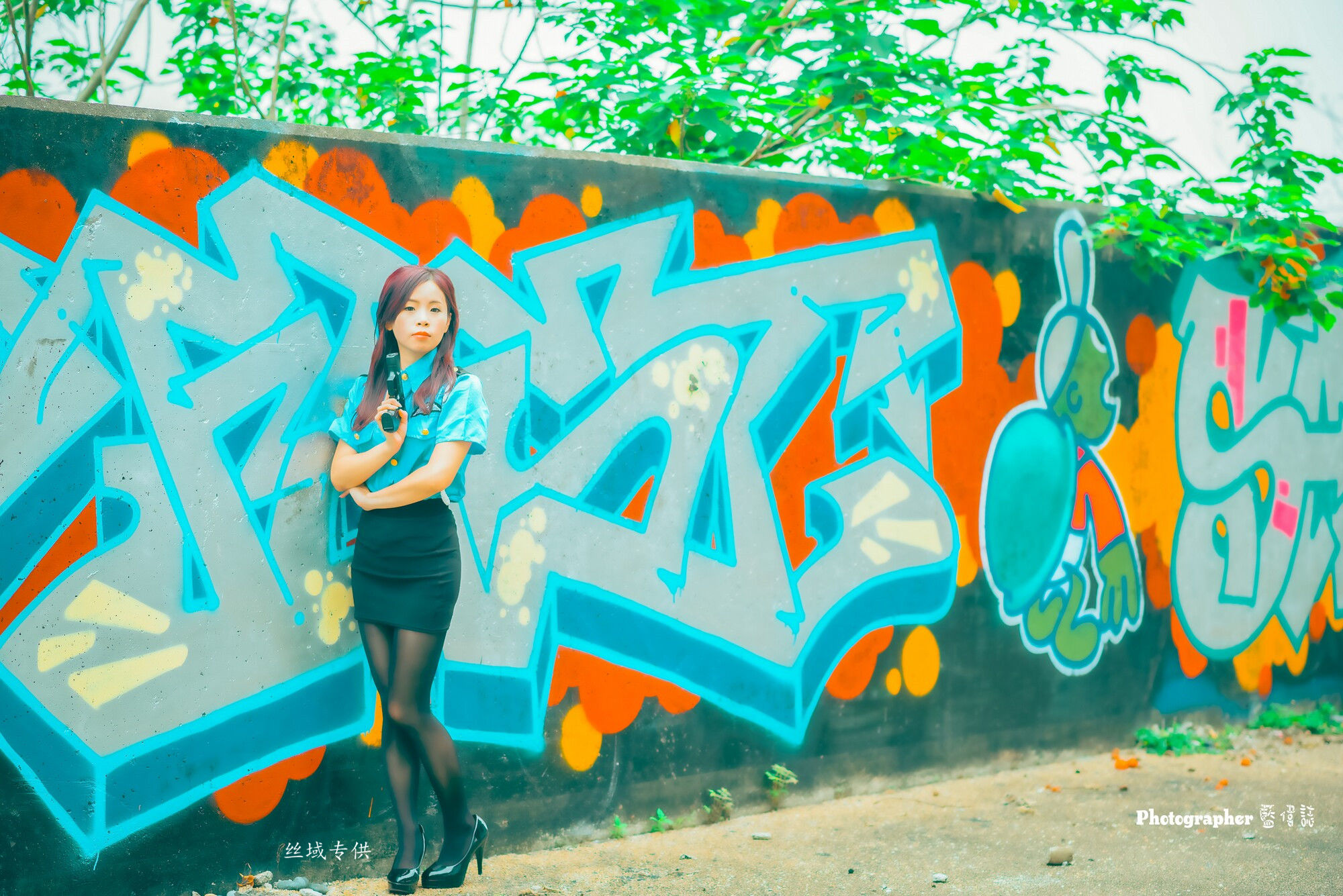 [台湾正妹]  賴筱菁 中彰橋下-(女警黑丝）_第1张