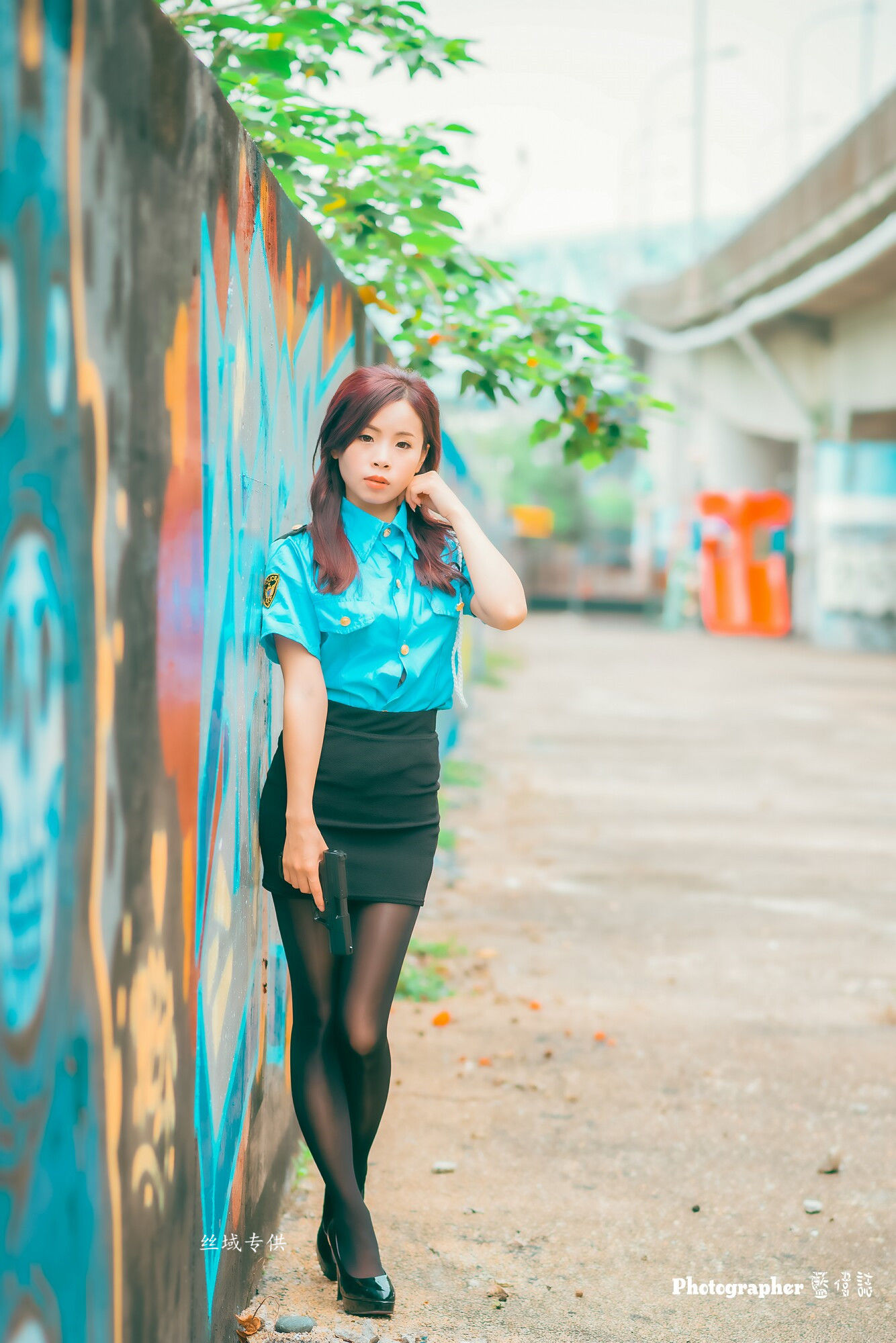 [台湾正妹]  賴筱菁 中彰橋下-(女警黑丝）_第3张