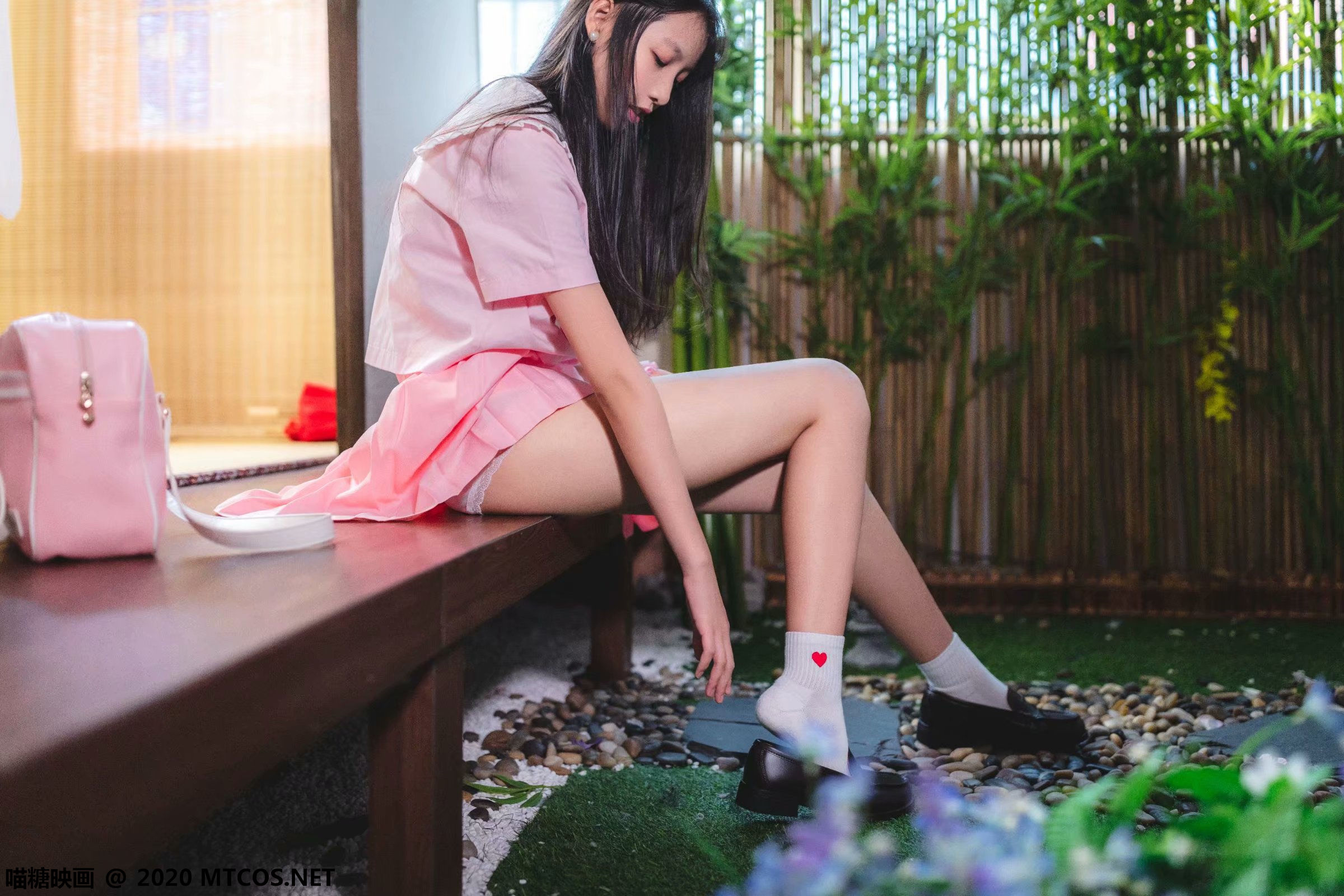 [喵糖映画] VOL.087 西呱呀呀呀 日系粉色JK_第2张