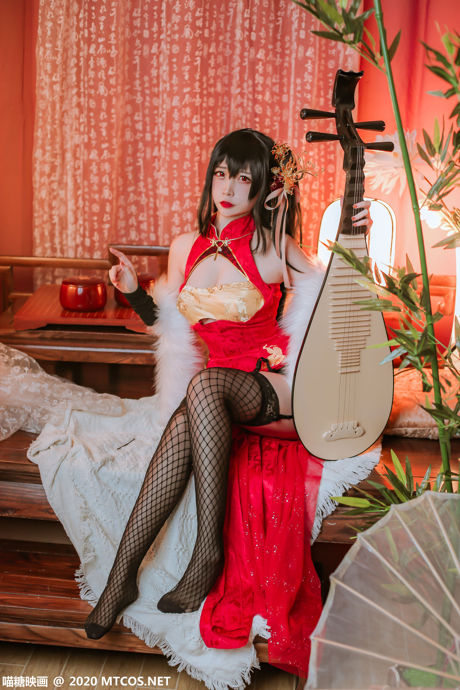 [喵糖映画] HML.018  二佐Nisa 碧蓝大凤旗袍_第2张