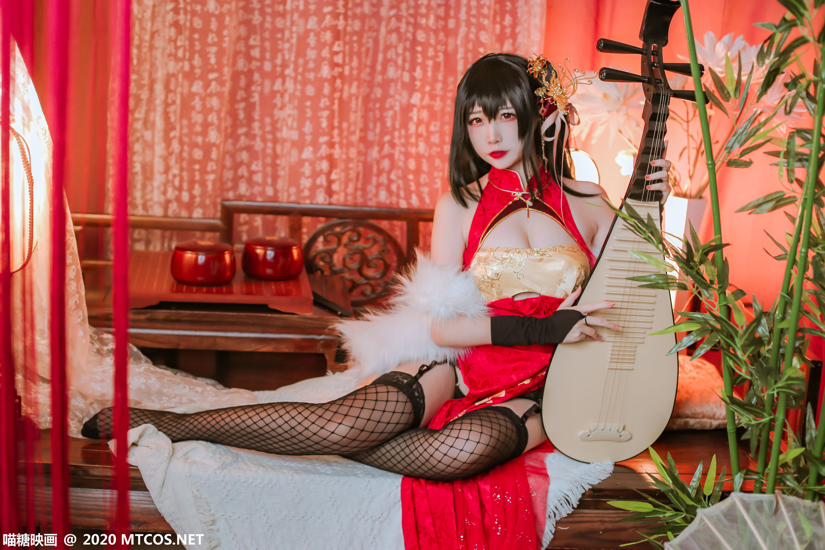 [喵糖映画] HML.018  二佐Nisa 碧蓝大凤旗袍_第3张