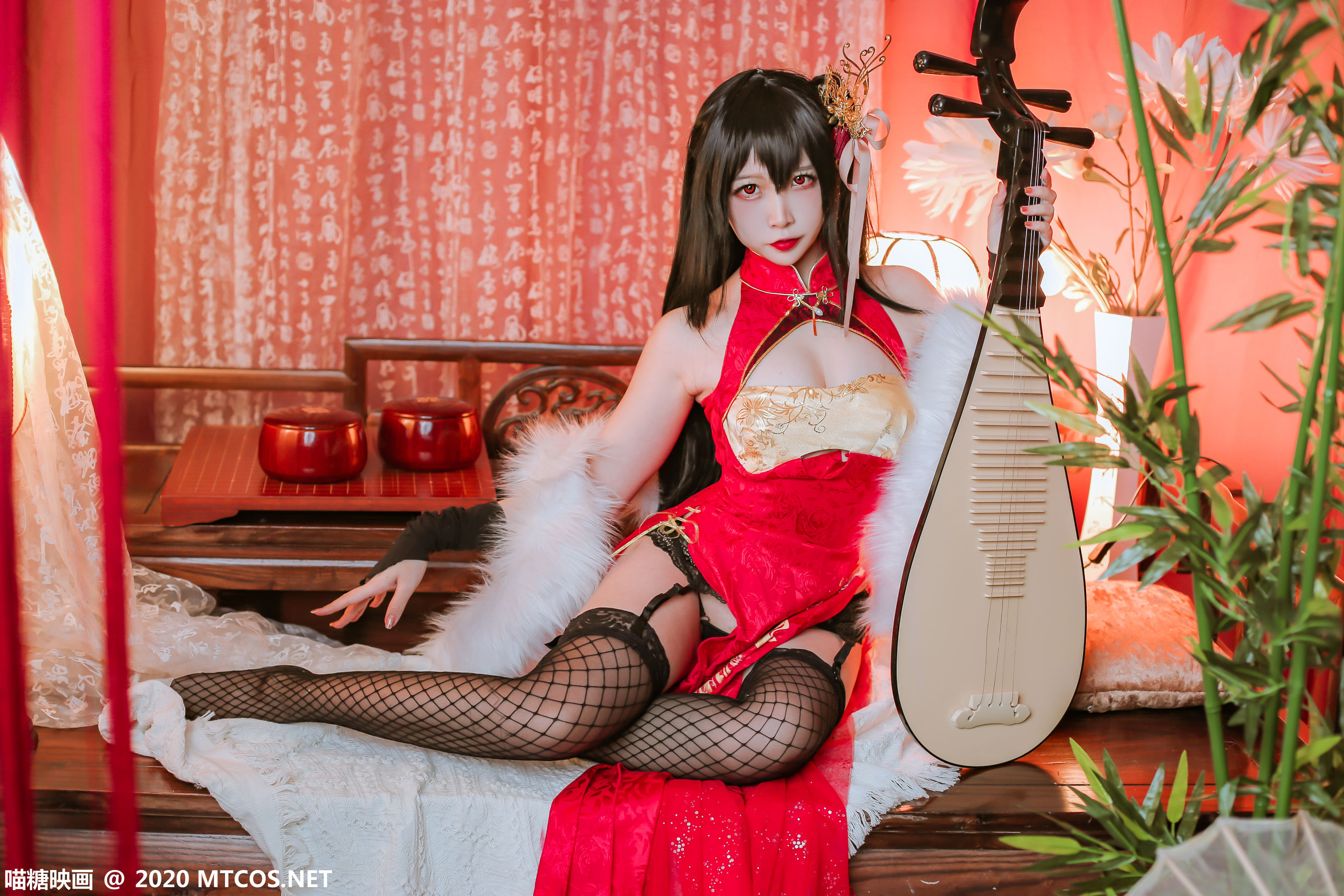 [喵糖映画] HML.018  二佐Nisa 碧蓝大凤旗袍_第4张