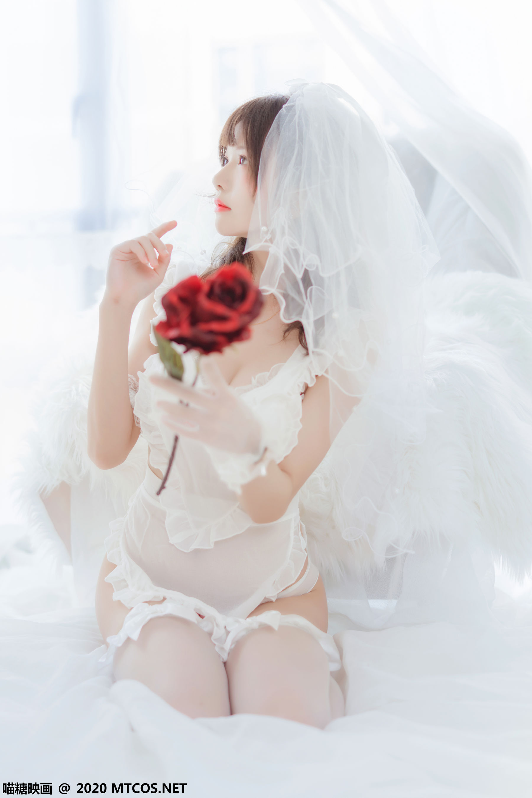 [喵糖映画] VOL.186 桜桃喵 纯白轻纱_第4张