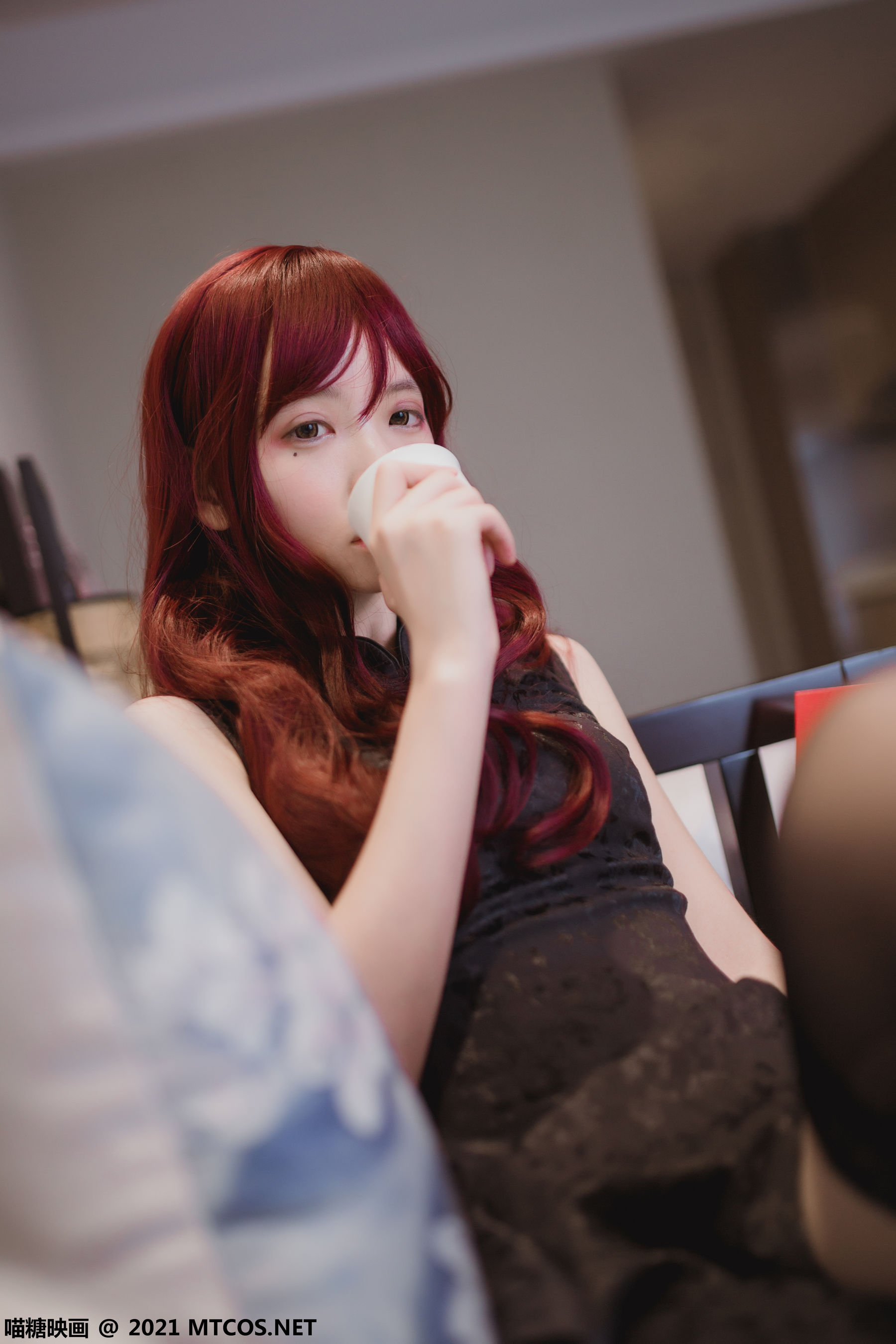 [喵糖映画] VOL.385 疯猫ss 黑色旗袍_第1张