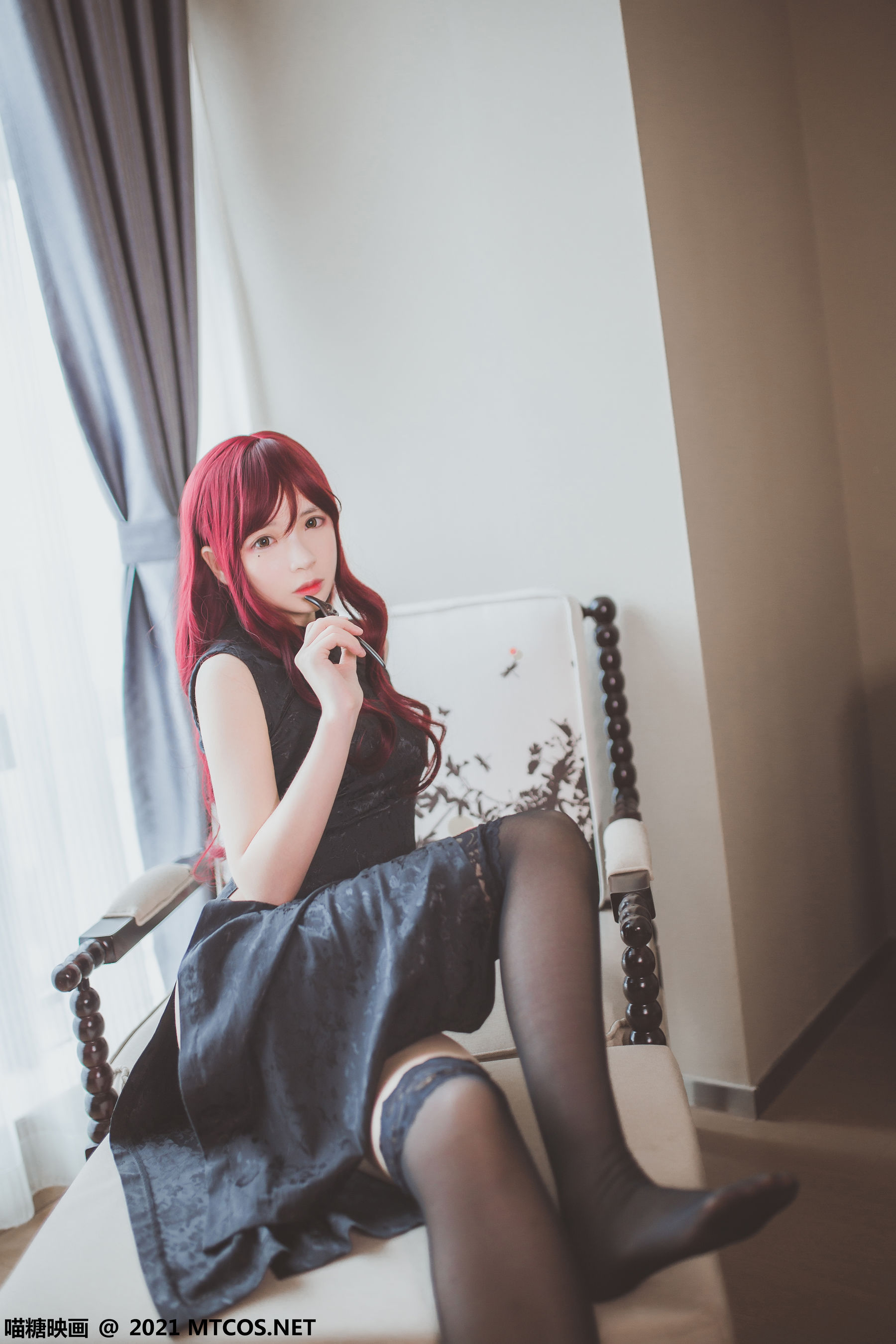 [喵糖映画] VOL.385 疯猫ss 黑色旗袍_第4张