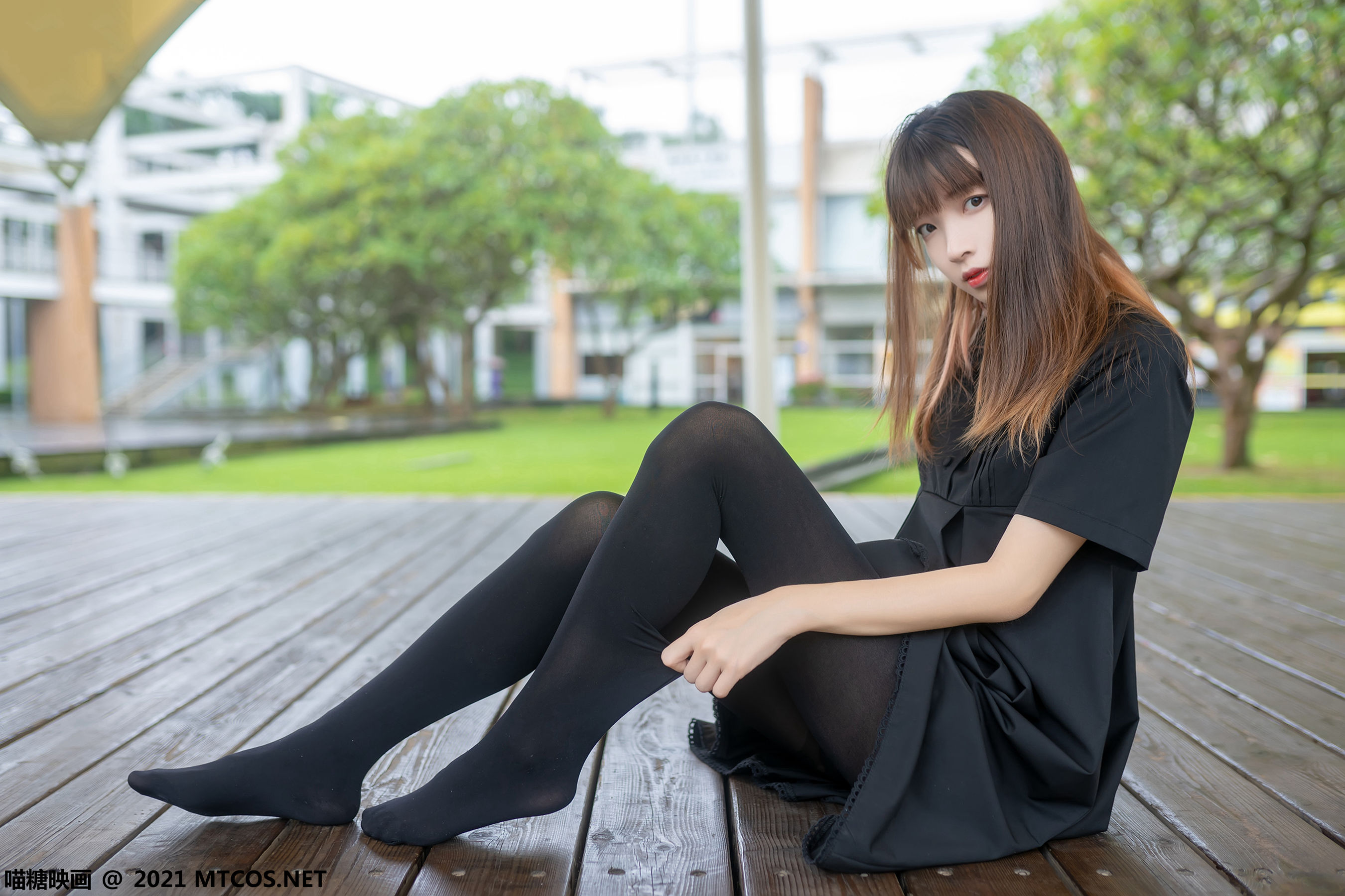 [喵糖映画] VOL.423 祖木子 黑裙黑袜_第4张