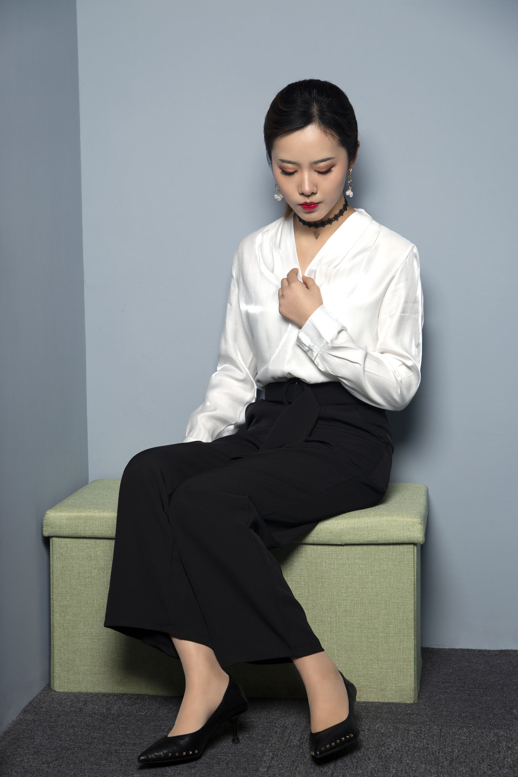 [奈丝] NO.033 晨静 阔腿裤小皮鞋，今日OL通勤_第4张