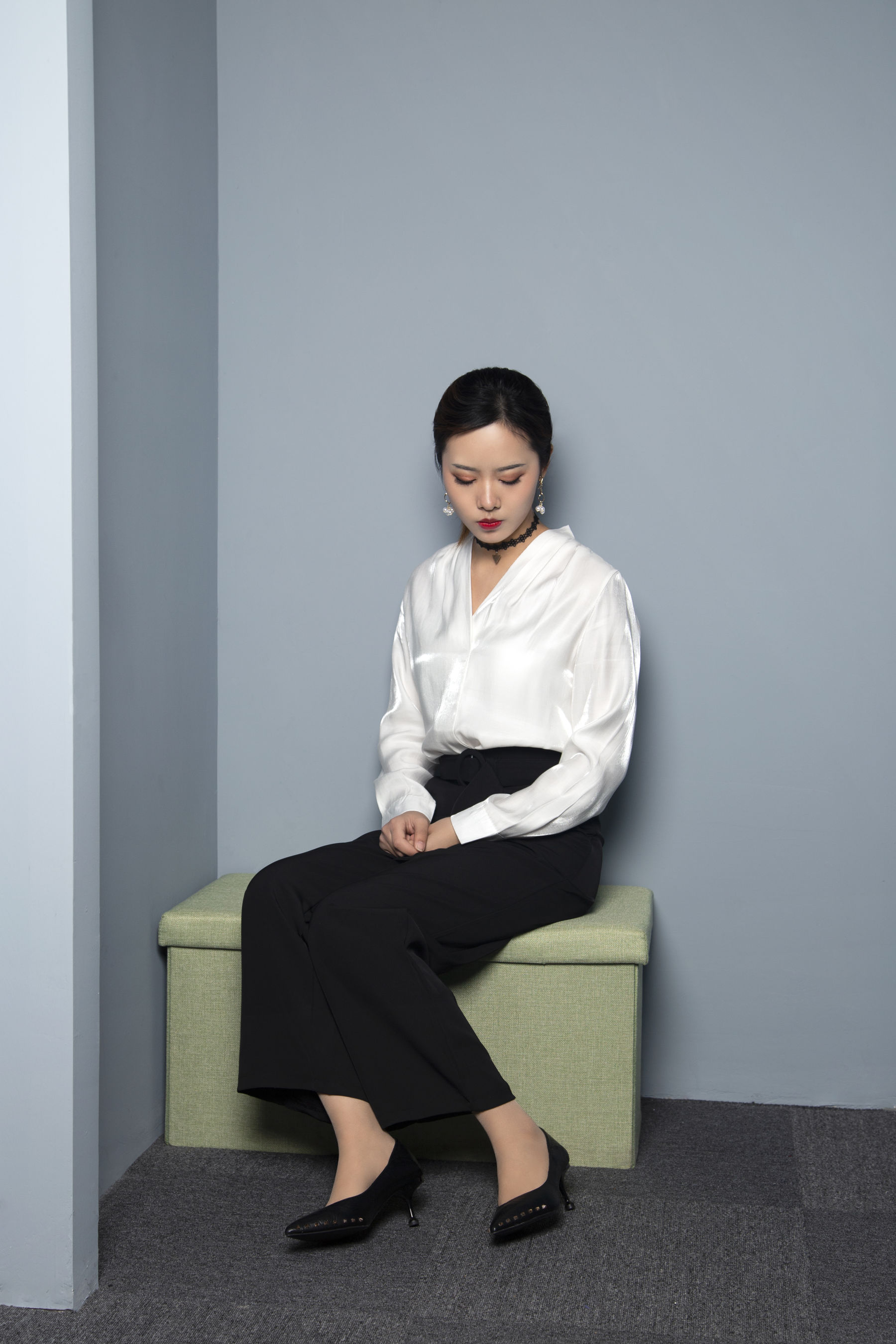 [奈丝] NO.033 晨静 阔腿裤小皮鞋，今日OL通勤_第5张