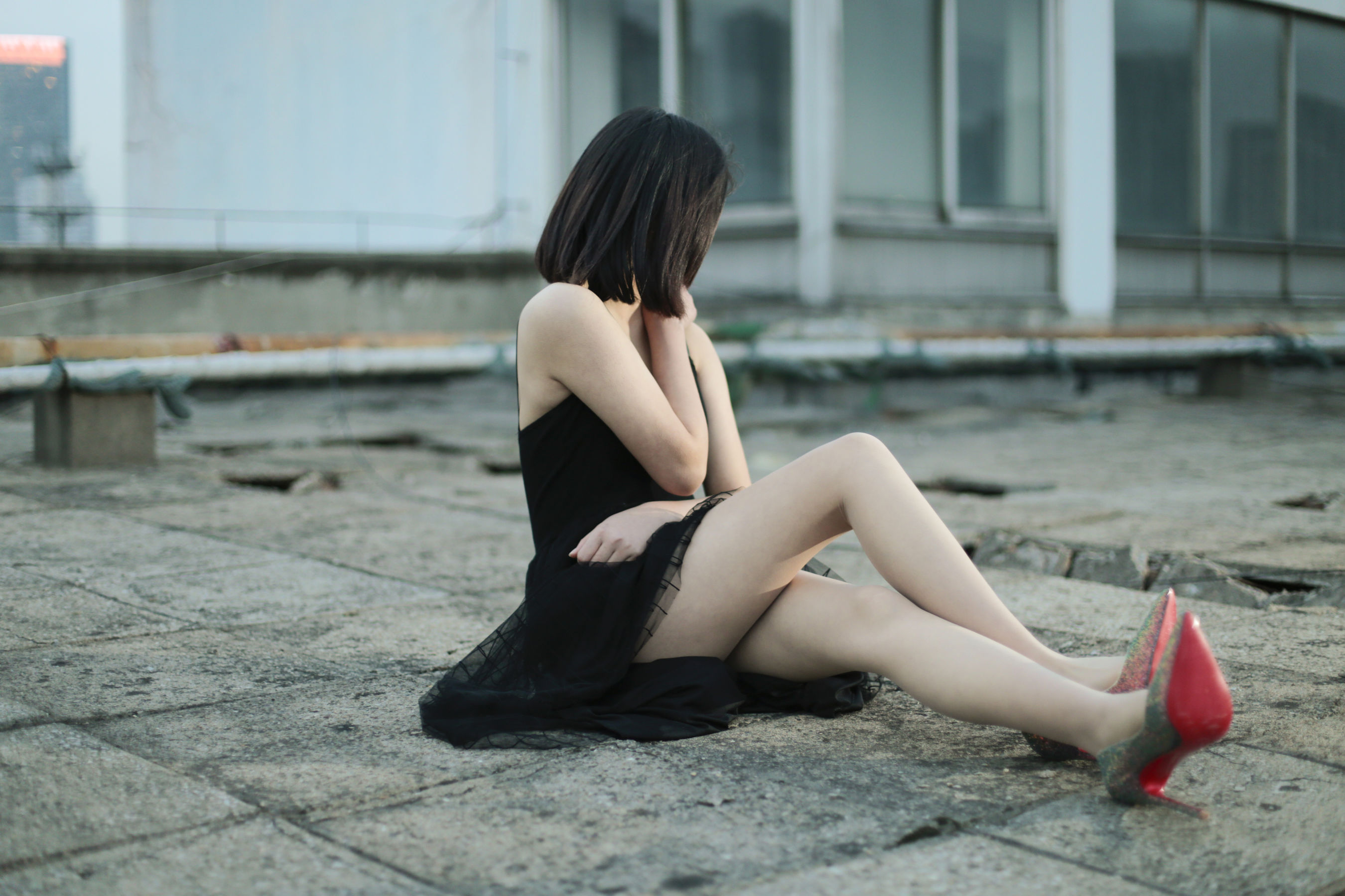 [奈丝] NO.060 喵璃 从白昼到黑夜，在天台吹吹风_第5张