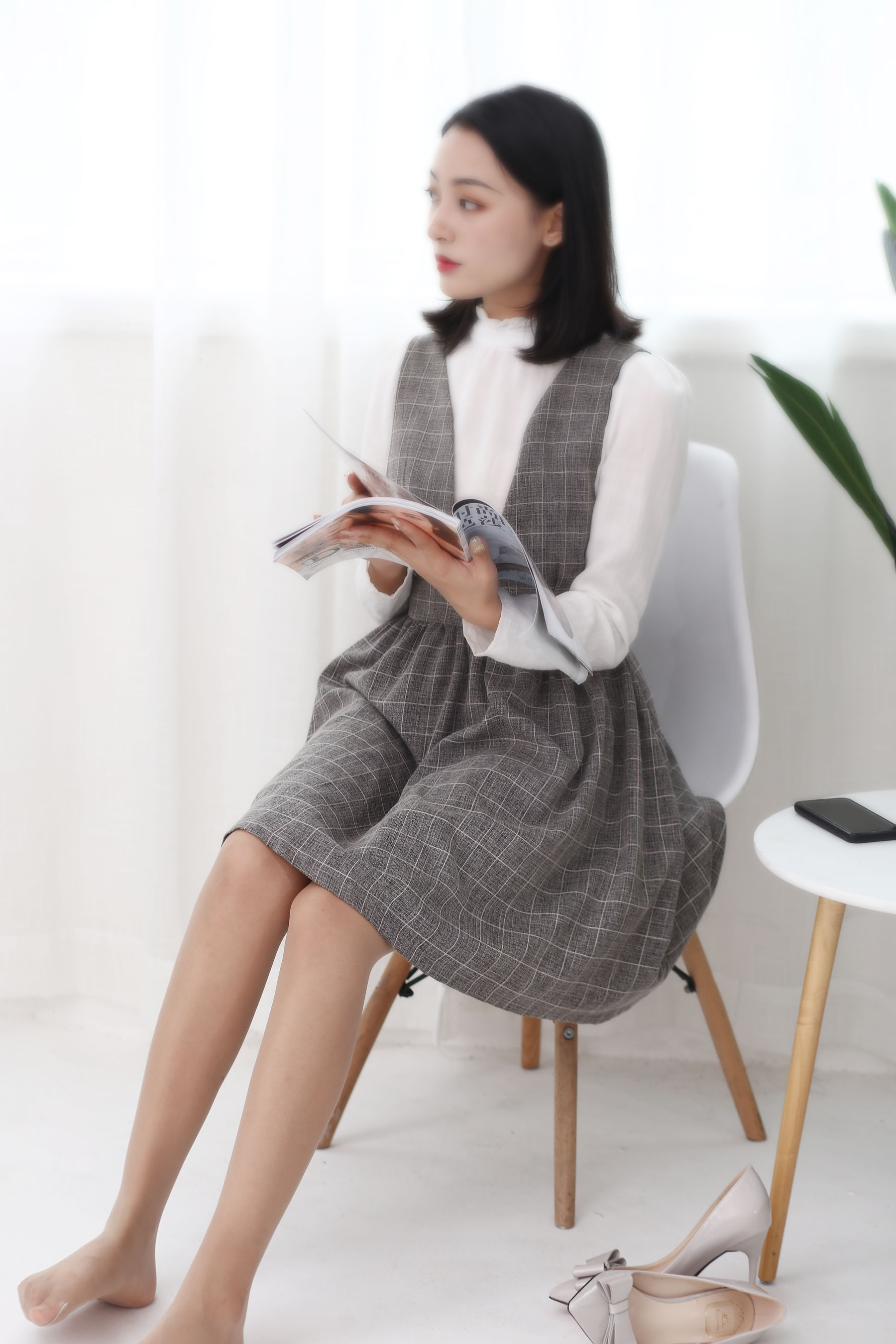 [奈丝] NO.133 秀秀 装嫩两件套 衬衫背带裙_第3张