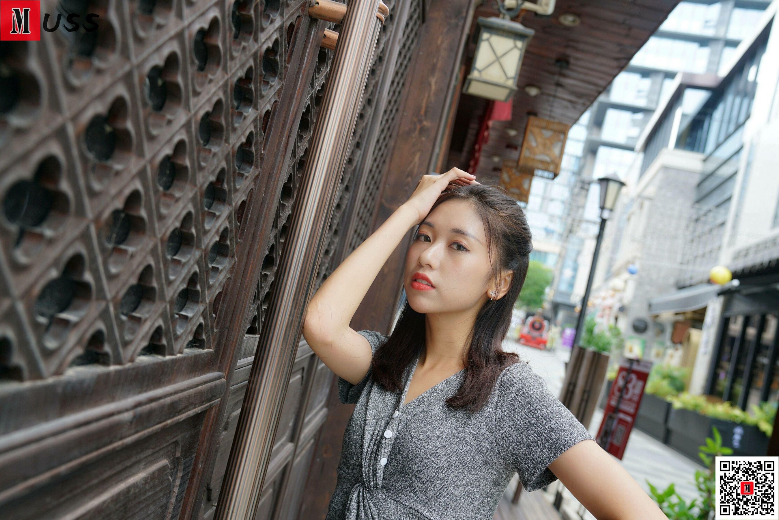 [慕丝女郎MussGirl] No.266 灰色连衣裙肉丝_第2张