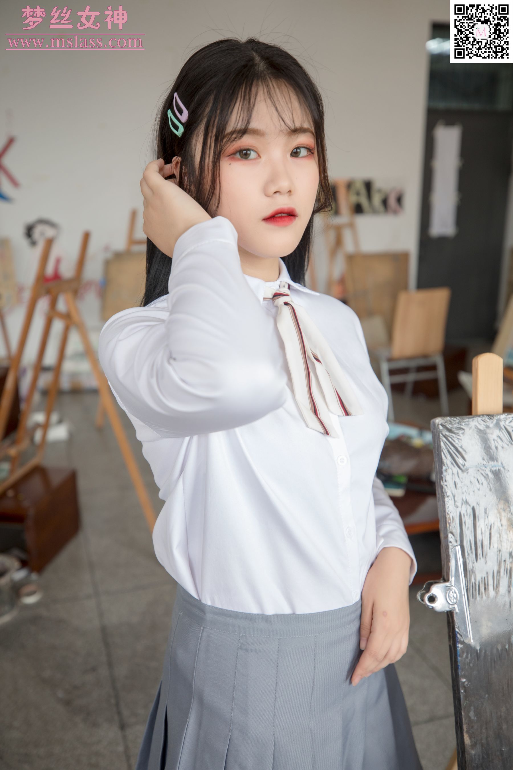 [梦丝女神MSLASS]  恬恬 画室乖乖女_第3张