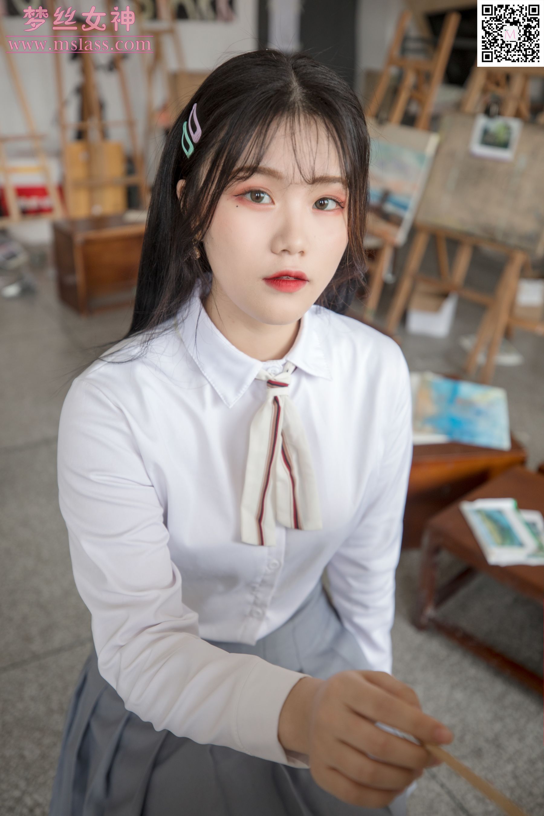 [梦丝女神MSLASS]  恬恬 画室乖乖女_第4张