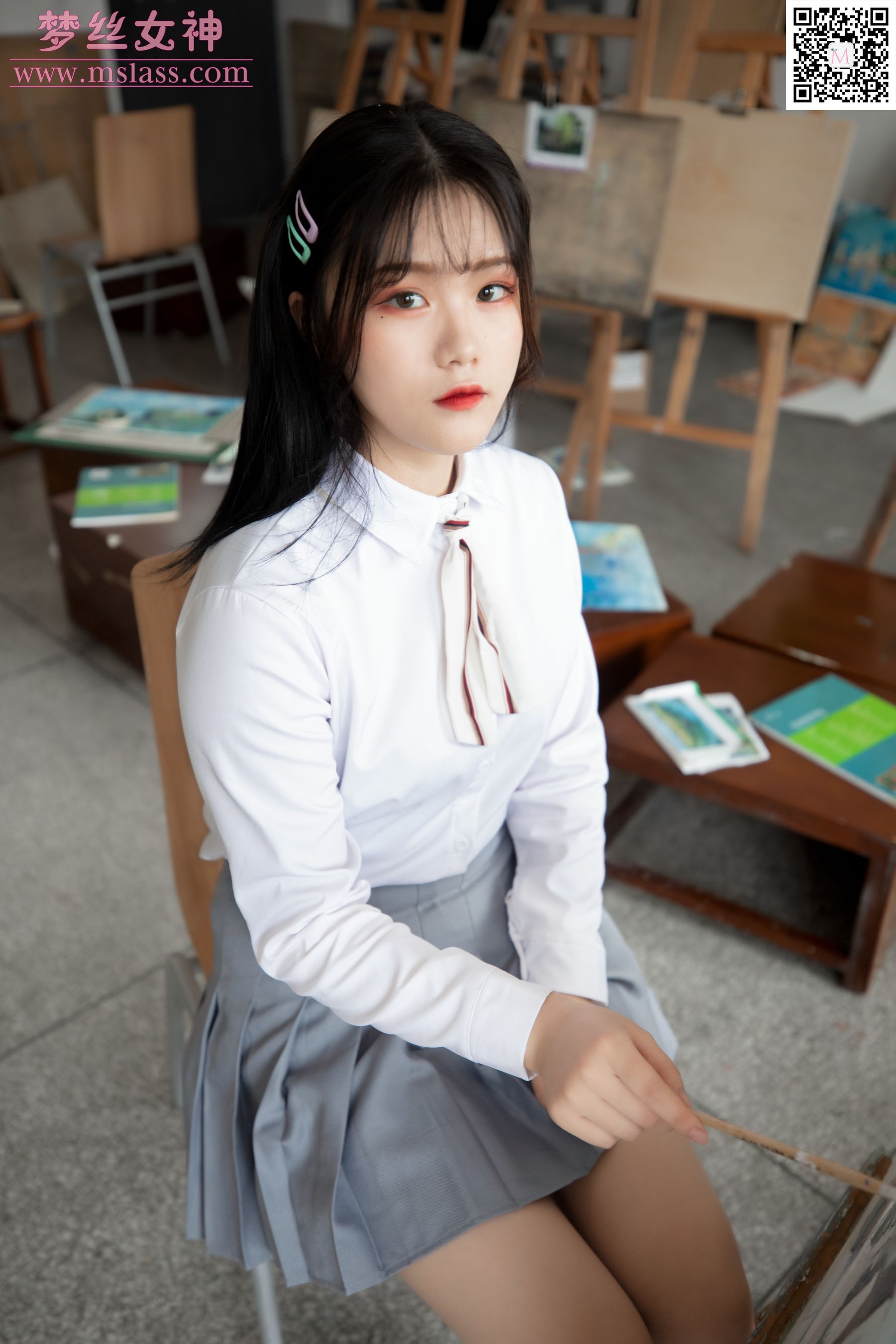 [梦丝女神MSLASS]  恬恬 画室乖乖女_第5张