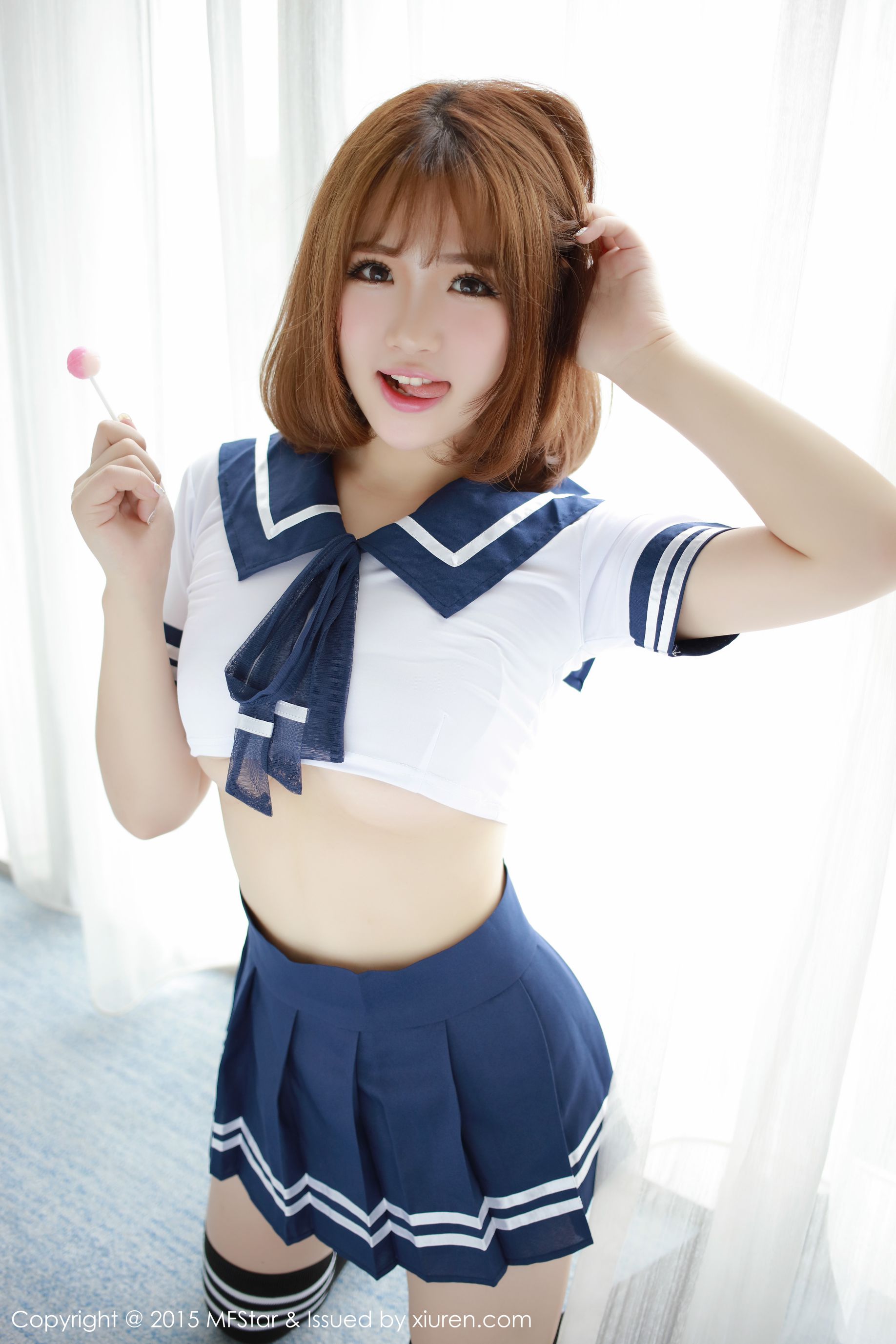 徐cake 《性感水手服+粉色抹胸连体服》 [模范学院MFStar] Vol.020_第3张