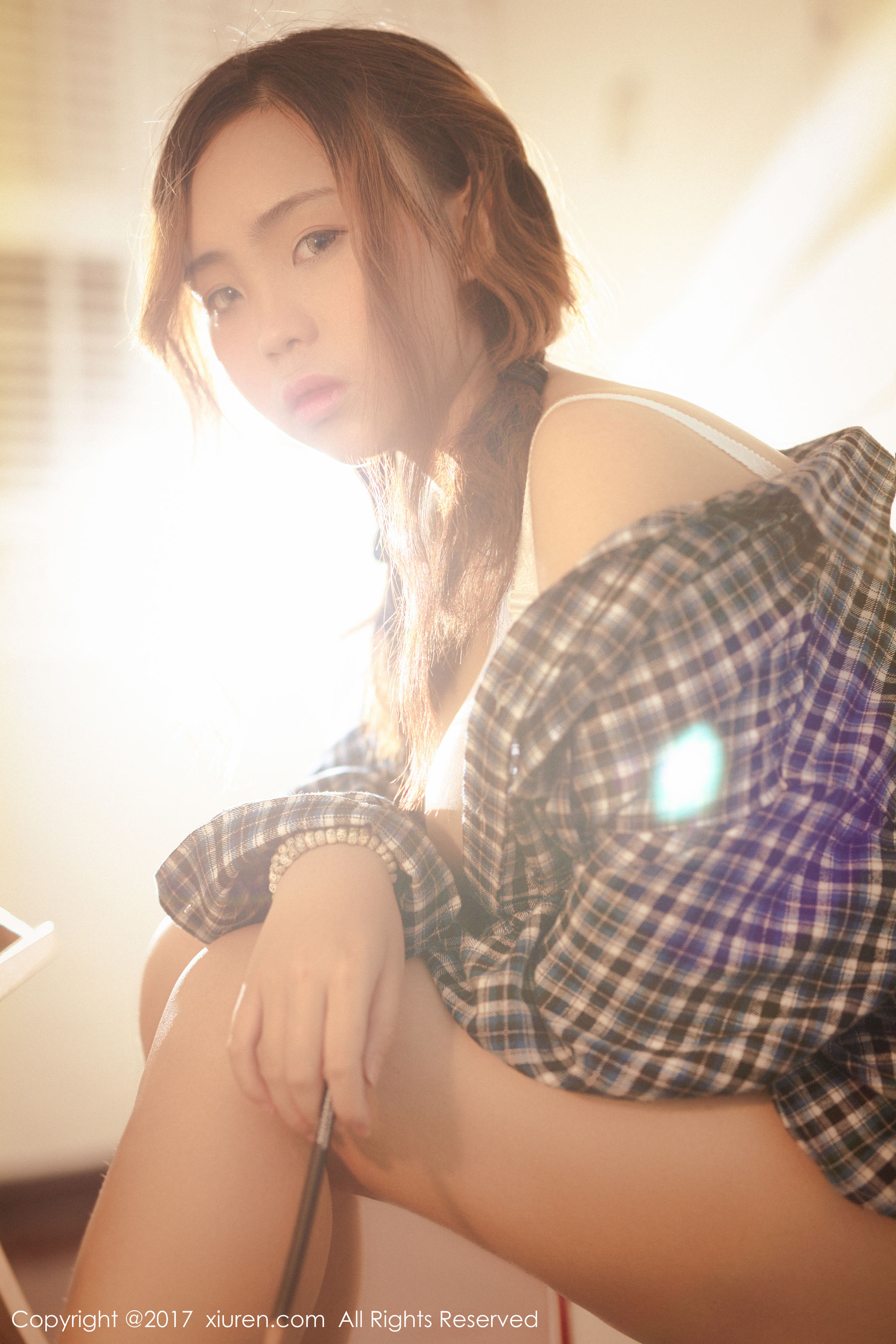 米爱Demon《格子衬衫+半透内衣系列》 [秀人网XIUREN] No.754_第1张