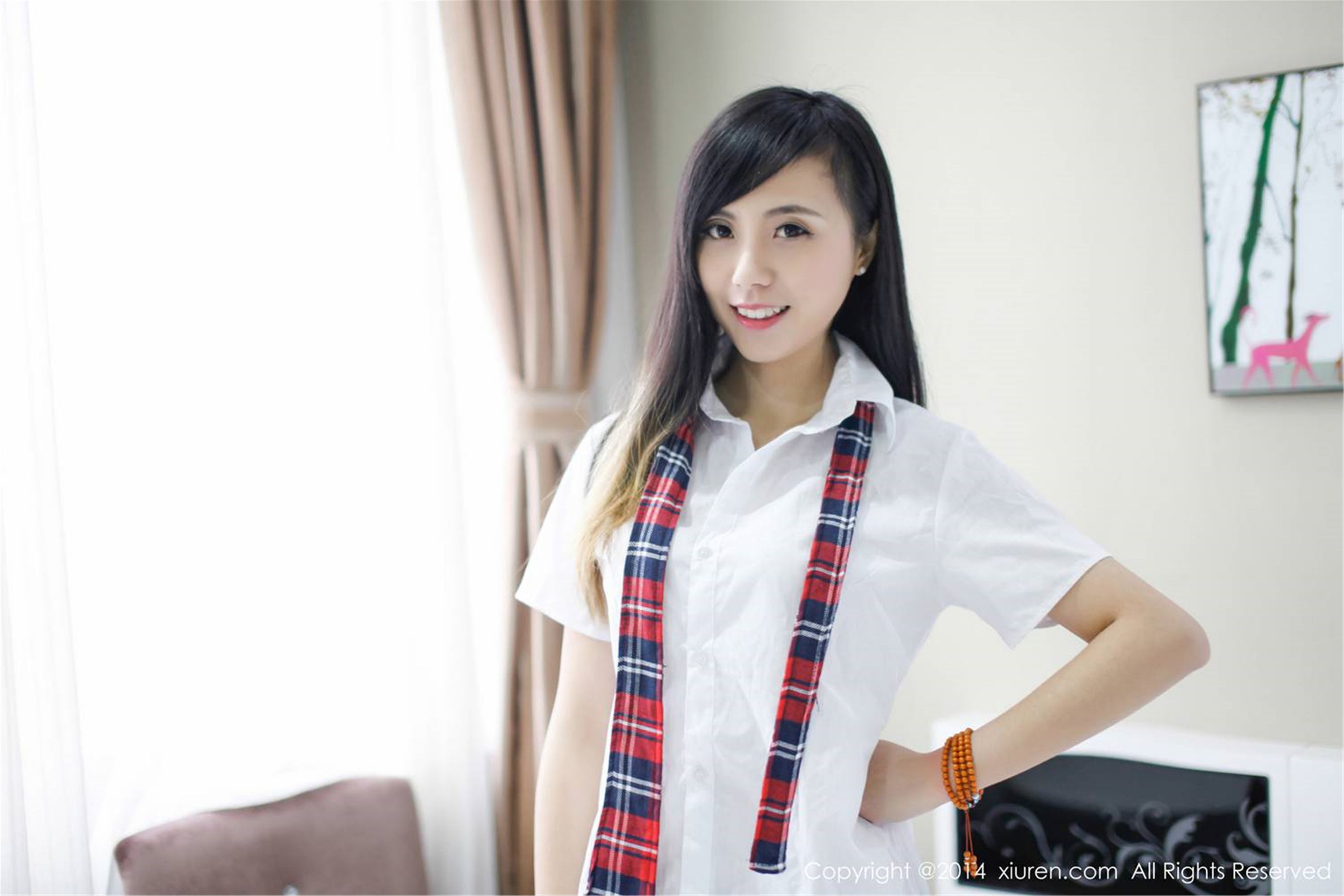 甜美新人模特：谢忱倬 [秀人网XiuRen] No.254_第1张