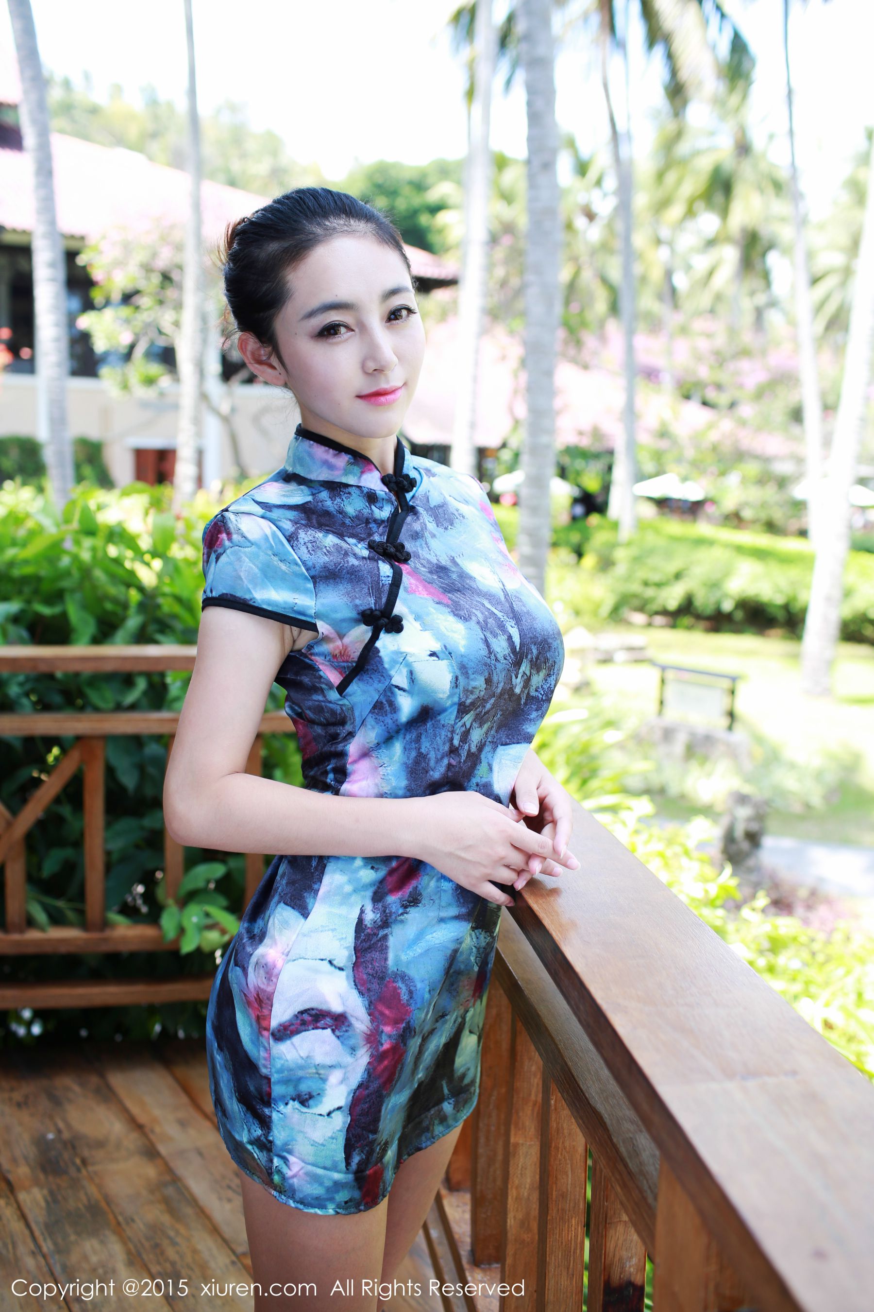 夏茉GIGI《旗袍+白色蕾丝吊袜装》 [秀人网XiuRen] No.393_第1张