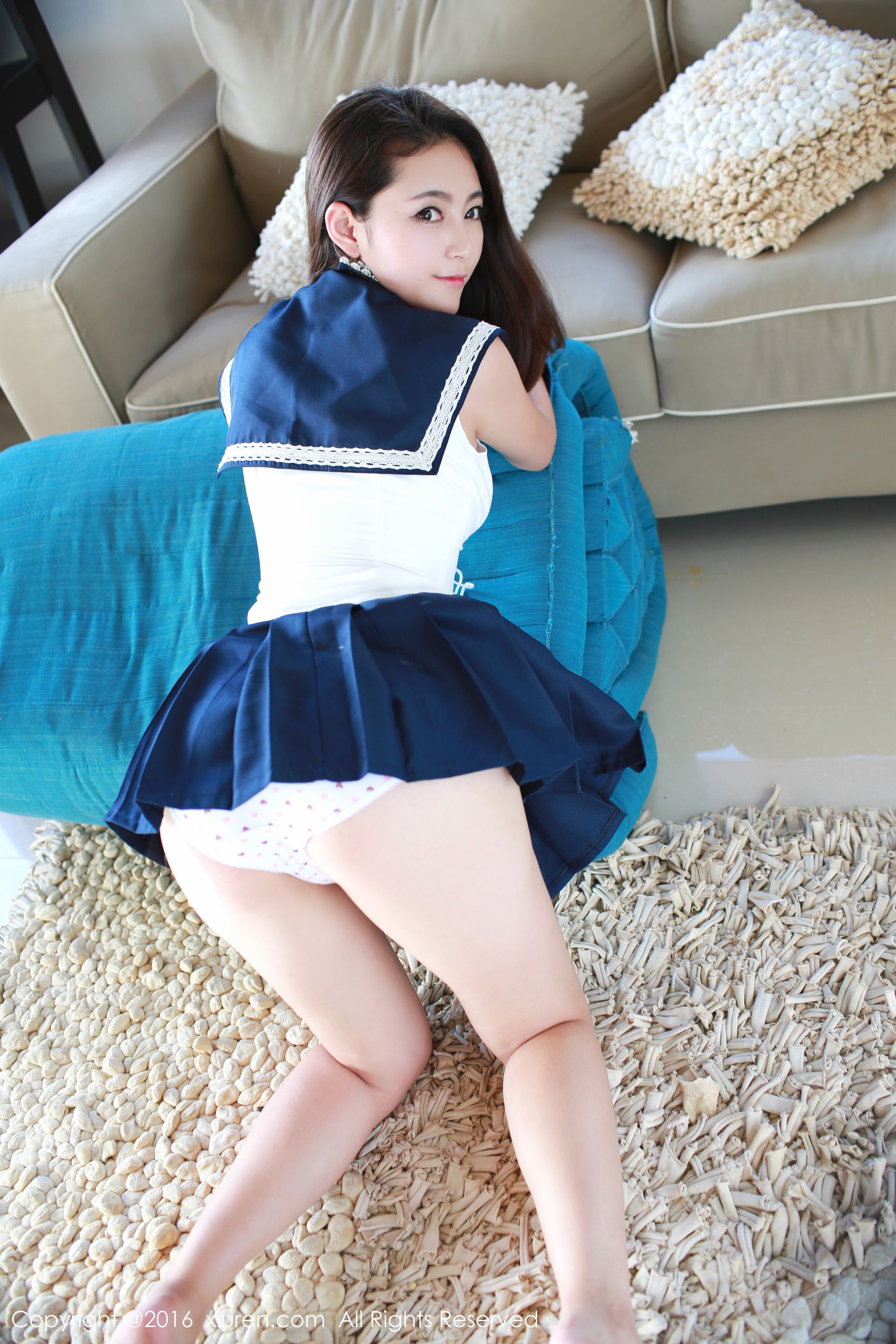 夏茉GIGI《水手校服+吊带内衣诱惑》 [秀人网XiuRen] No.500_第5张