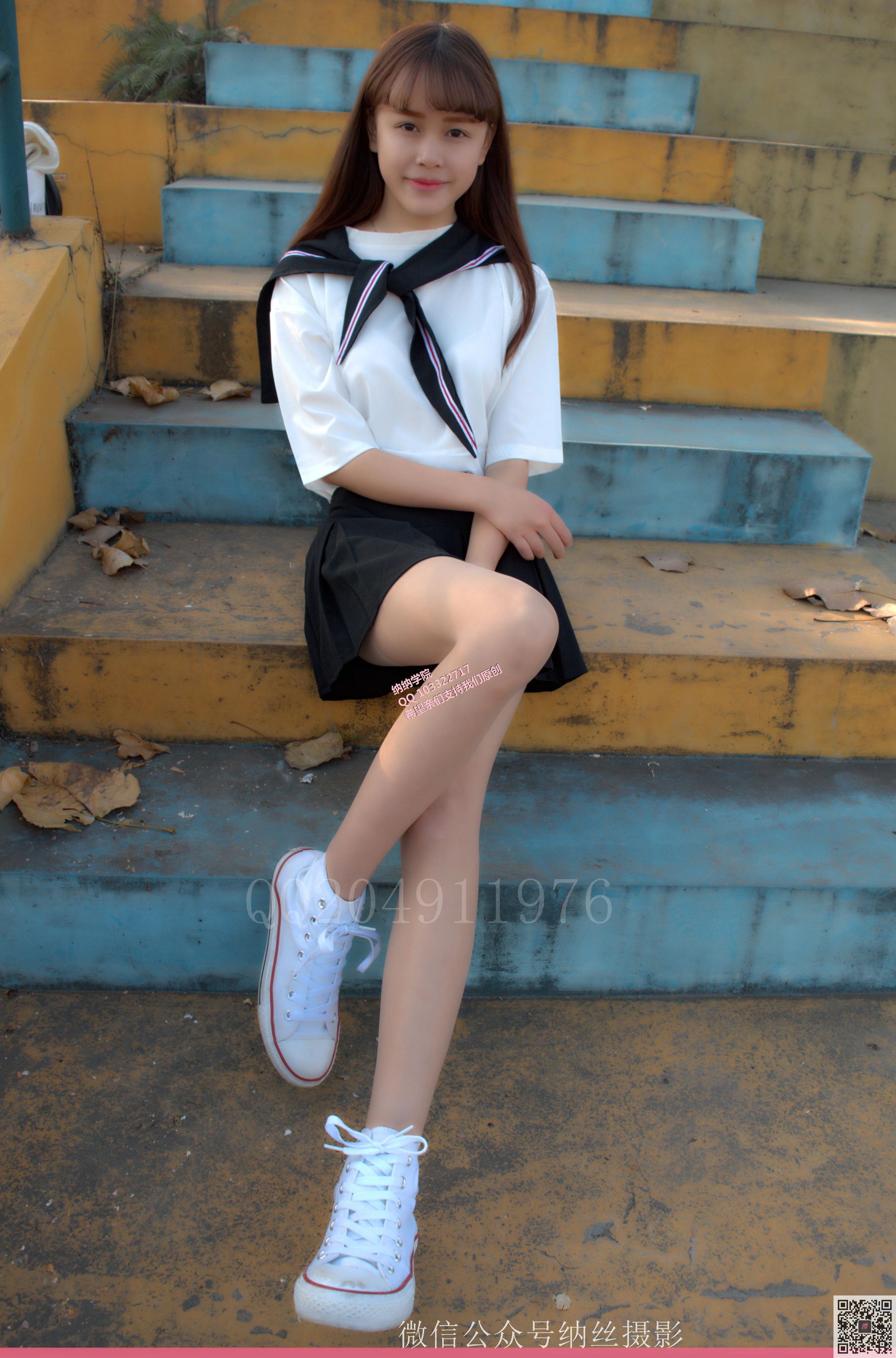 [纳丝摄影] NO.013 霜儿 JK户外肉丝美腿_第3张