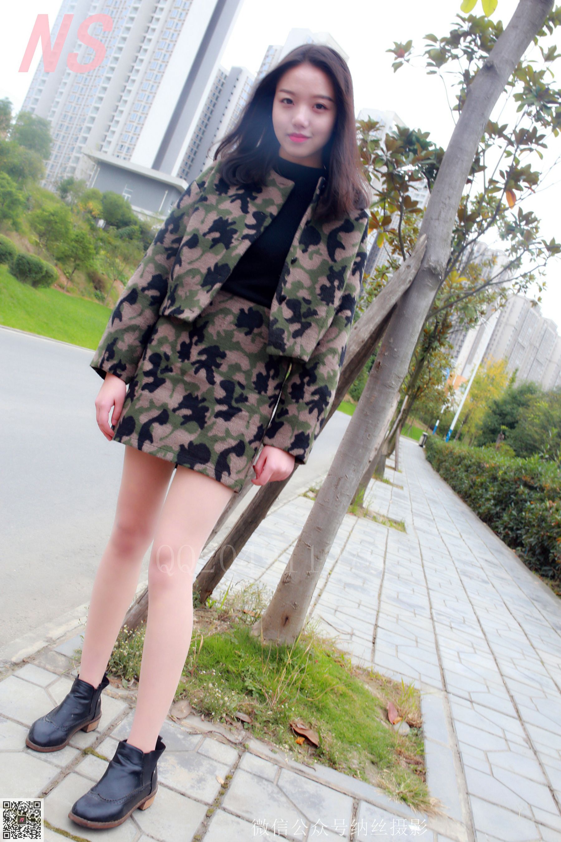 [纳丝摄影] NO.095 微微 迷彩少女户外肉丝_第5张