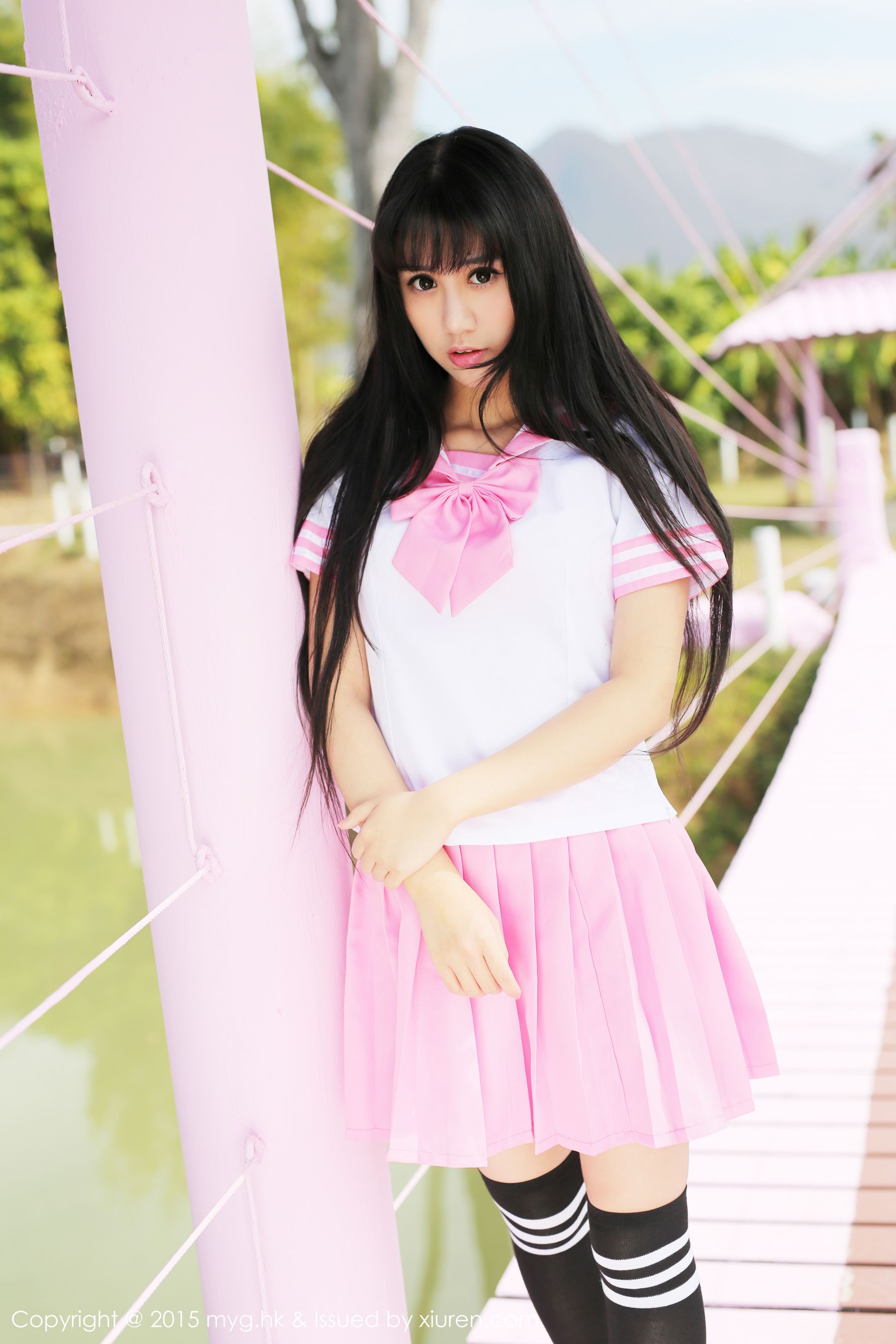 杨晓青儿《泰国Pai县》校服+热裤+内衣 [美媛馆MyGirl] Vol.099_第1张