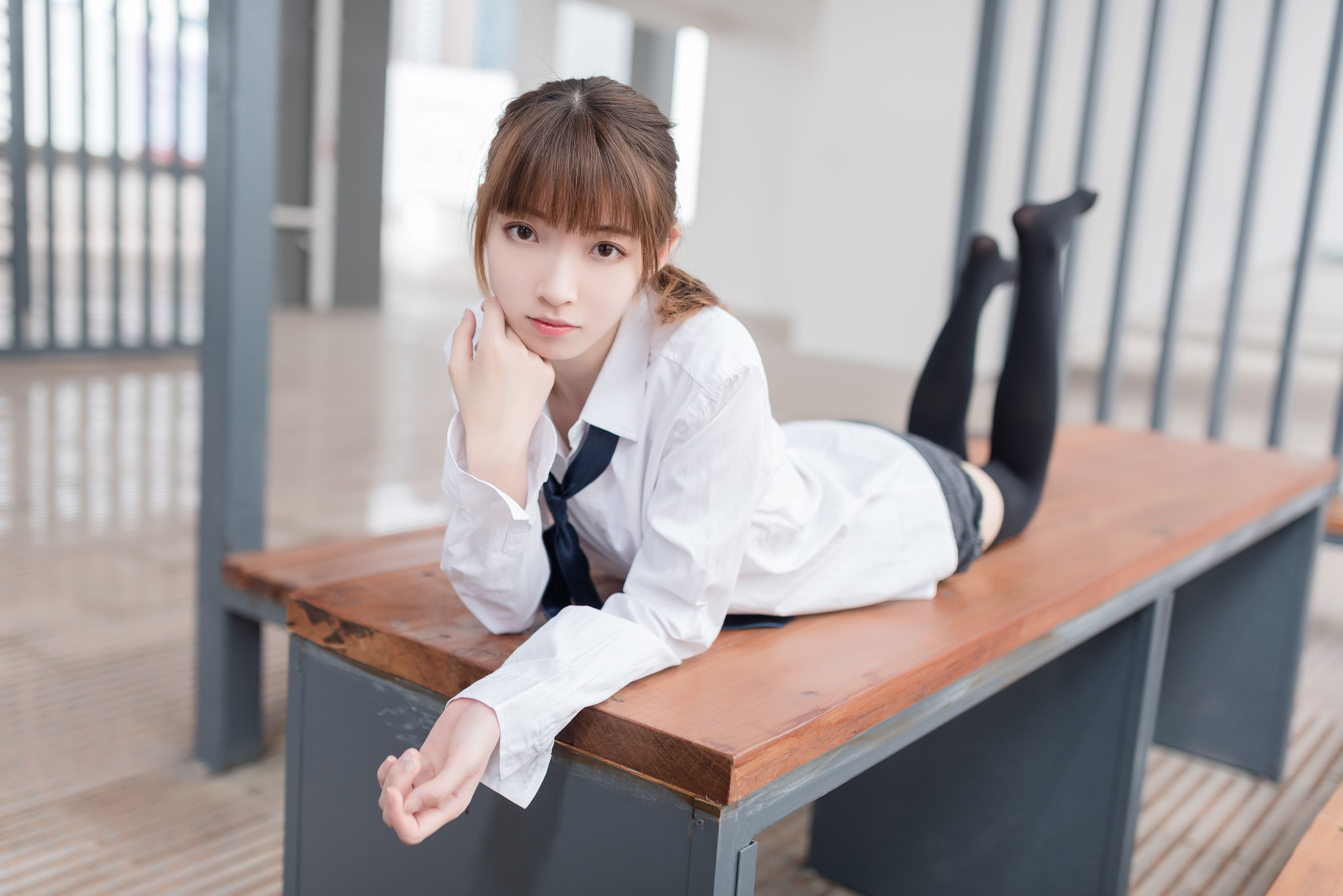 [风之领域] NO.039 祖木子 白衬衫黑丝美腿_第4张