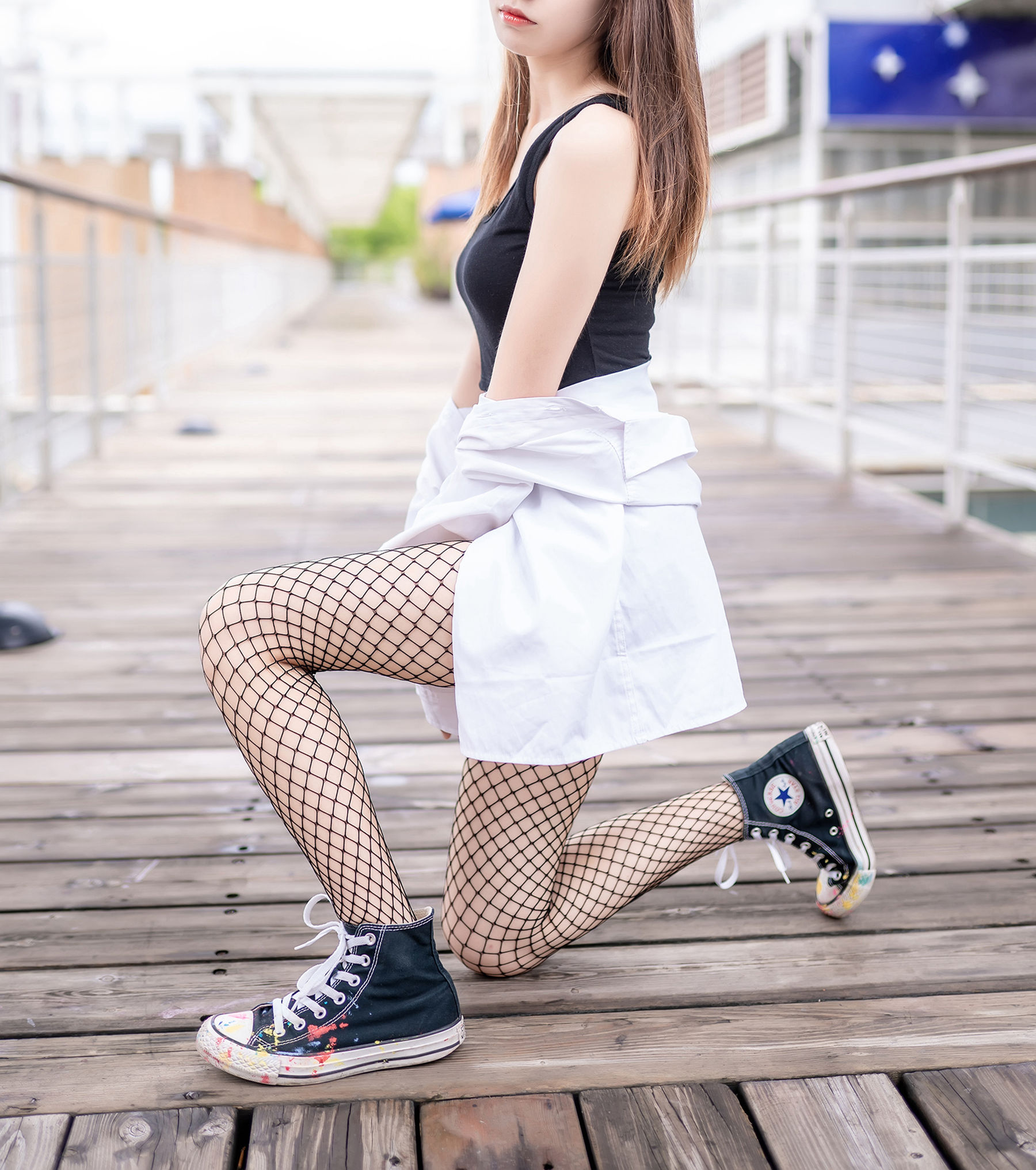 [风之领域] NO.094 祖木子 超短牛仔短裤黑网袜_第5张