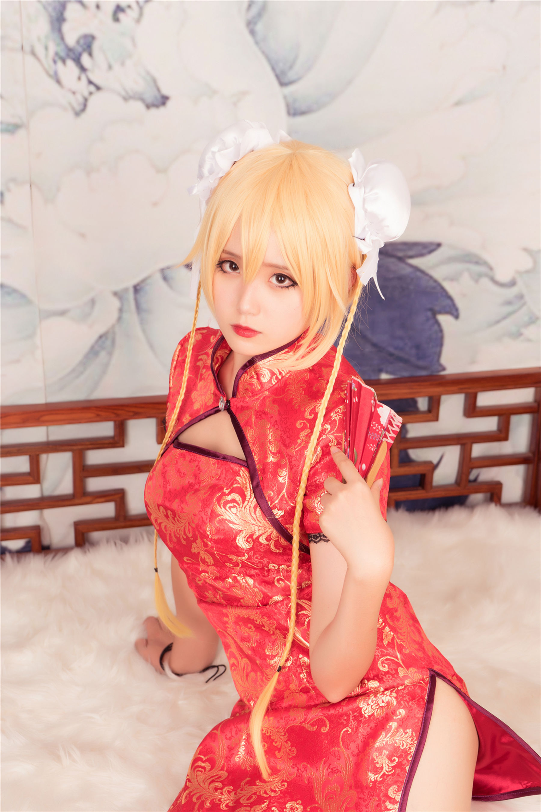 [风之领域] NO.164 秋楚楚 红旗袍黑丝COS_第3张